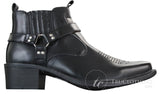CLASSIQUE MBO 3136 Miesten Ruskeanruskeat Mustat Nilkkurit Nahkaiset Slip-On Cowboy Länsi-ratsastuskengät Soljella