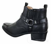 CLASSIQUE MBO 3136 Miesten Ruskeanruskeat Mustat Nilkkurit Nahkaiset Slip-On Cowboy Länsi-ratsastuskengät Soljella