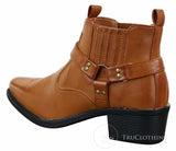 CLASSIQUE MBO 3136 Miesten Ruskeanruskeat Mustat Nilkkurit Nahkaiset Slip-On Cowboy Länsi-ratsastuskengät Soljella