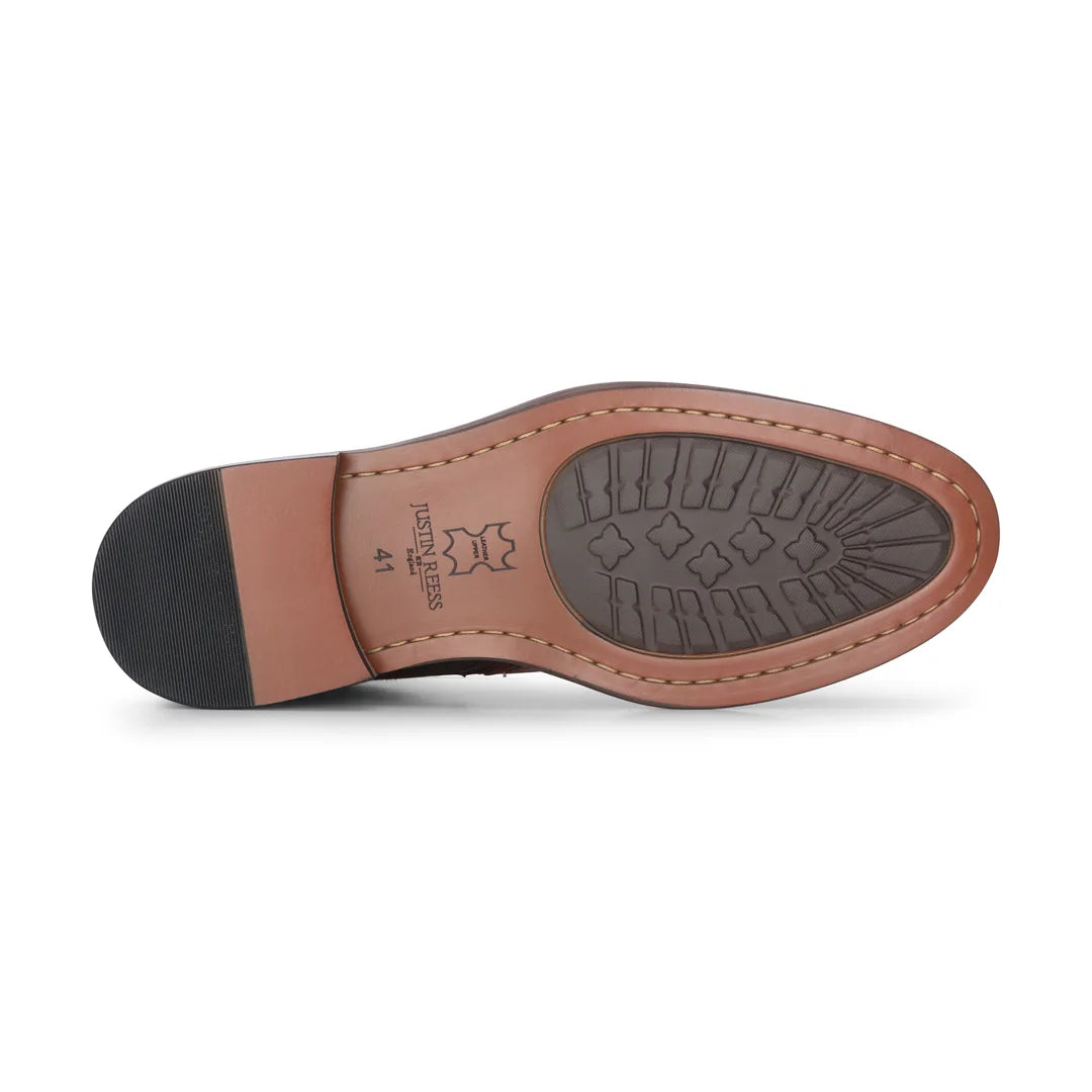 Clifford - Miesten khakinruskeat brogue-nahkanilkkurit