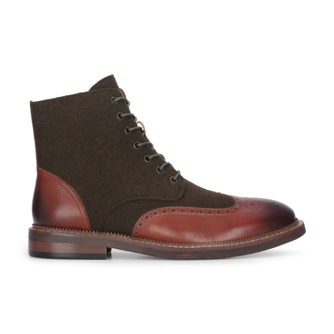 Clifford - Miesten khakinruskeat brogue-nahkanilkkurit