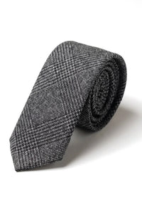 Vertaa väriä miesten tweed-kalanruotokuvioinen solmio taskuliina ruutukuvio klassinen harmaa
