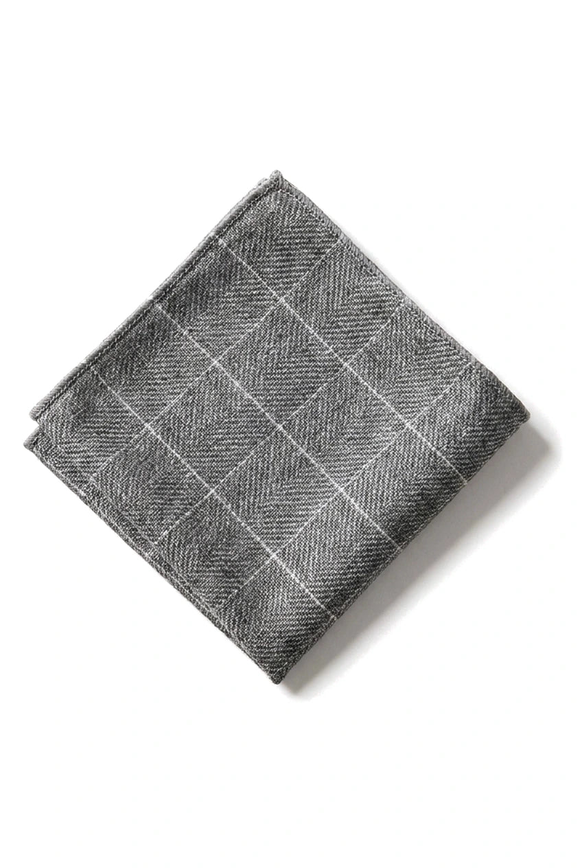 Vertaa väriä miesten tweed-kalanruotokuvioinen solmio taskuliina ruutukuvio klassinen harmaa