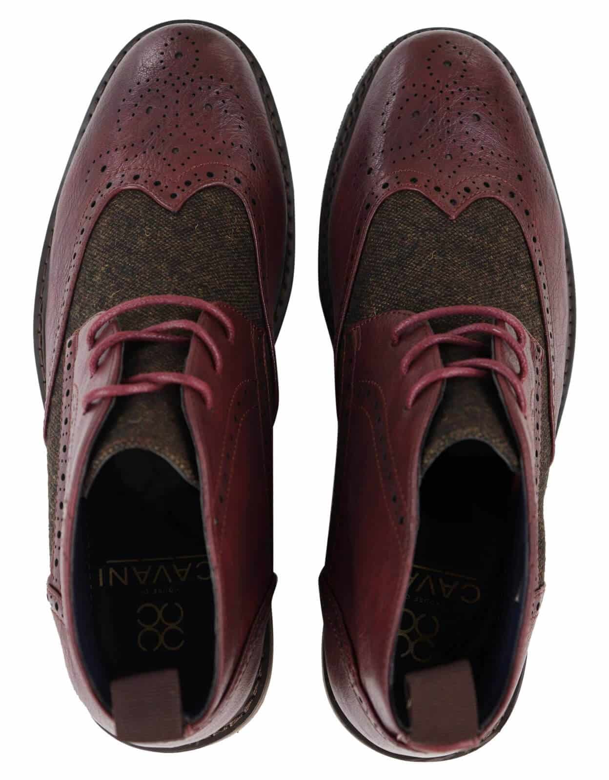 Miesten nahka- ja tweed-nauhoilla varustetut nilkkurit