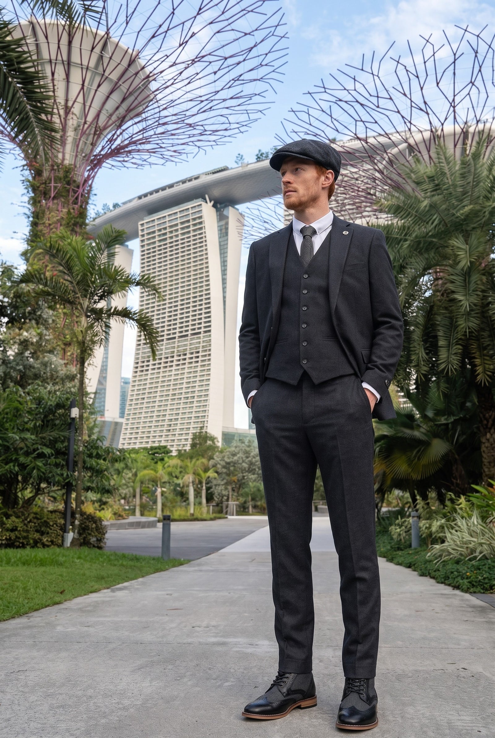 Look #883 styled with Miesten musta vintage 1920-luvun puku
