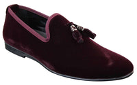 Elong dd0019 - Miesten samettiset slip-on-mokkanahkaiset hapsulliset ajokengät, loaferit, tyylikkäät rento-oloasut, viininpunaiset
