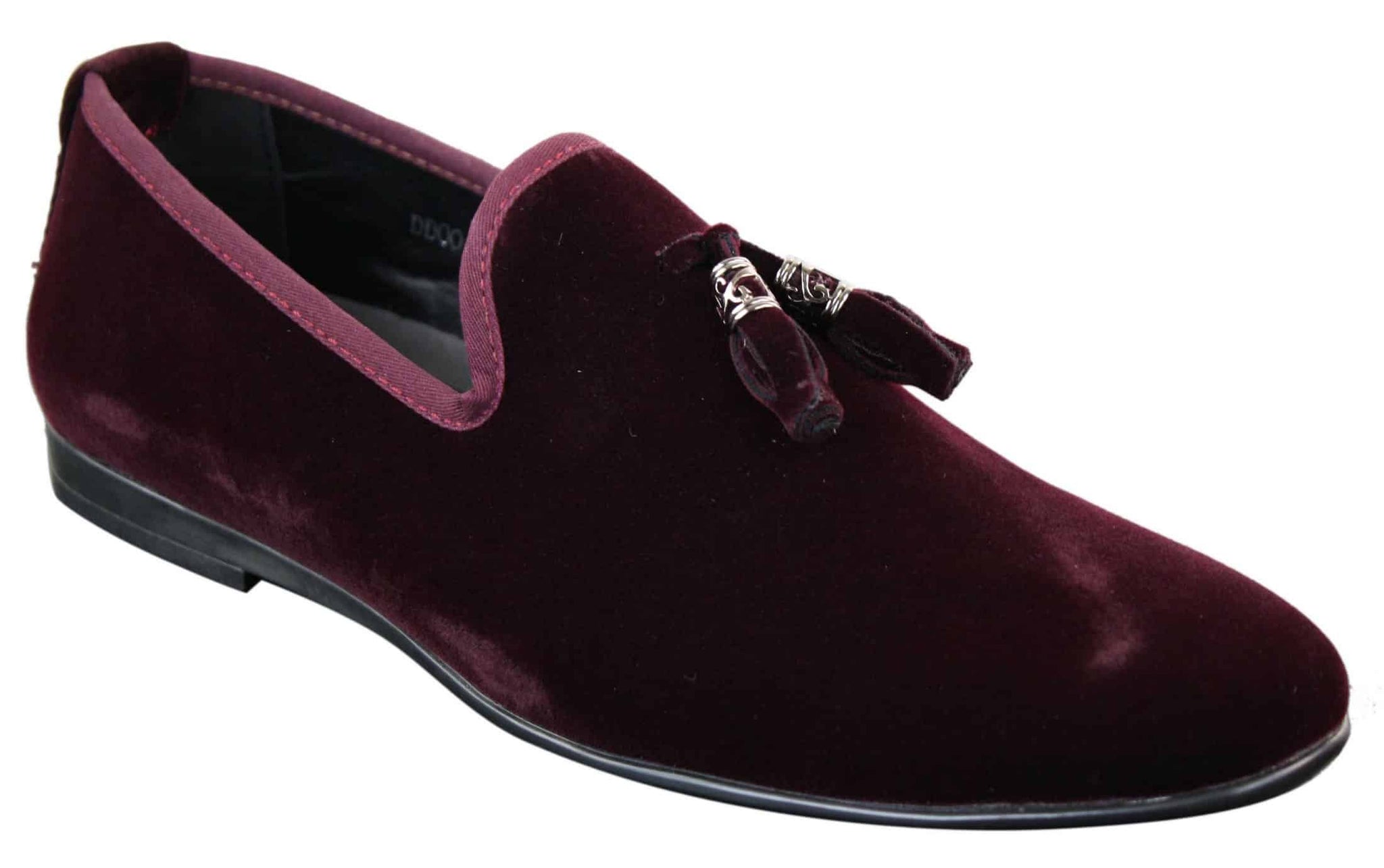 Elong dd0019 - Miesten samettiset slip-on-mokkanahkaiset hapsulliset ajokengät, loaferit, tyylikkäät rento-oloasut, viininpunaiset