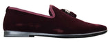 Elong dd0019 - Miesten samettiset slip-on-mokkanahkaiset hapsulliset ajokengät, loaferit, tyylikkäät rento-oloasut, viininpunaiset