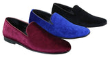 Elong DD0083 - Miesten samettiset paisley-kuvioiset autokengät, loaferit, tyylikkäät rentoa vauhtia, viininpunaiset, mustat