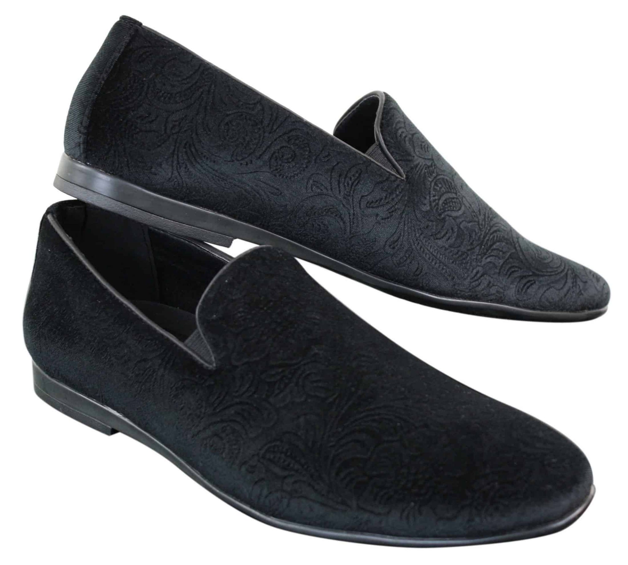 Elong DD0083 - Miesten samettiset paisley-kuvioiset autokengät, loaferit, tyylikkäät rentoa vauhtia, viininpunaiset, mustat