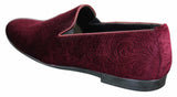 Elong DD0083 - Miesten samettiset paisley-kuvioiset autokengät, loaferit, tyylikkäät rentoa vauhtia, viininpunaiset, mustat