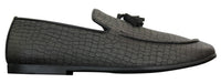 Elong DD0085 - Miesten käärmeenmuotoiset krokotiilinnahkaiset PU-loaferit, tupsuilla ja mukavuudella varustetut ajokengät, vintage-tyyliin