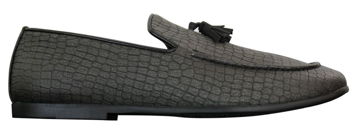 Elong DD0085 - Miesten käärmeenmuotoiset krokotiilinnahkaiset PU-loaferit, tupsuilla ja mukavuudella varustetut ajokengät, vintage-tyyliin