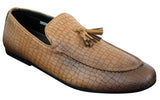 Elong DD0085 - Miesten käärmeenmuotoiset krokotiilinnahkaiset PU-loaferit, tupsuilla ja mukavuudella varustetut ajokengät, vintage-tyyliin