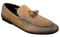 Elong DD0085 - Miesten käärmeenmuotoiset krokotiilinnahkaiset PU-loaferit, tupsuilla ja mukavuudella varustetut ajokengät, vintage-tyyliin