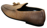 Elong DD0085 - Miesten käärmeenmuotoiset krokotiilinnahkaiset PU-loaferit, tupsuilla ja mukavuudella varustetut ajokengät, vintage-tyyliin