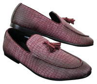 Elong DD0085 - Miesten käärmeenmuotoiset krokotiilinnahkaiset PU-loaferit, tupsuilla ja mukavuudella varustetut ajokengät, vintage-tyyliin