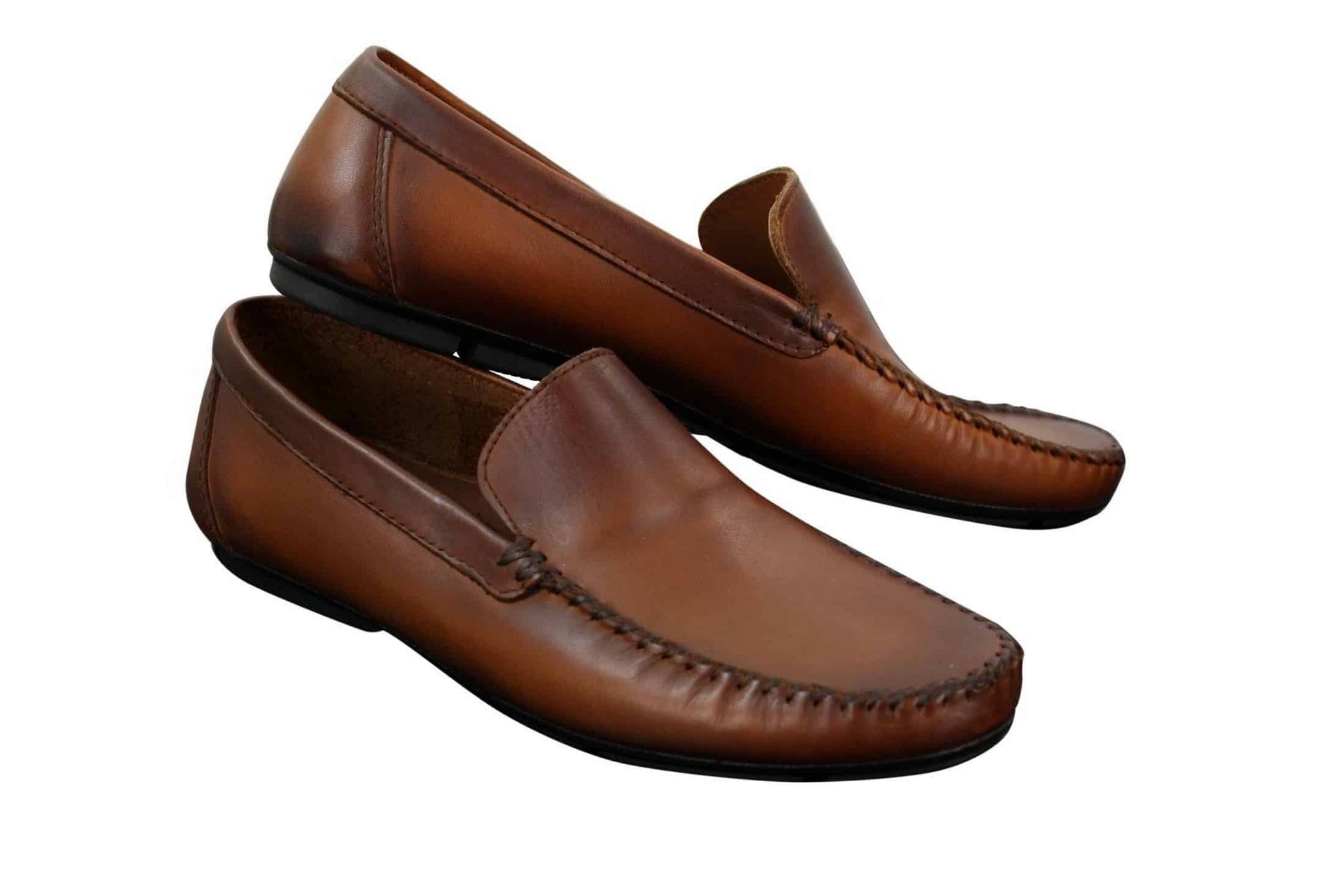 Miesten aidosta nahasta valmistetut slip-on-loaferit, tyylikkäät rento kengät, vintage-retro