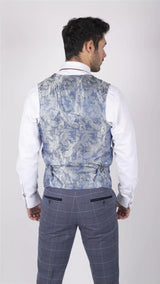 Miesten Marc Darcy sininen harmaa punainen ruutuliivi älykäs rento tweed-takki Slim Fit Drake