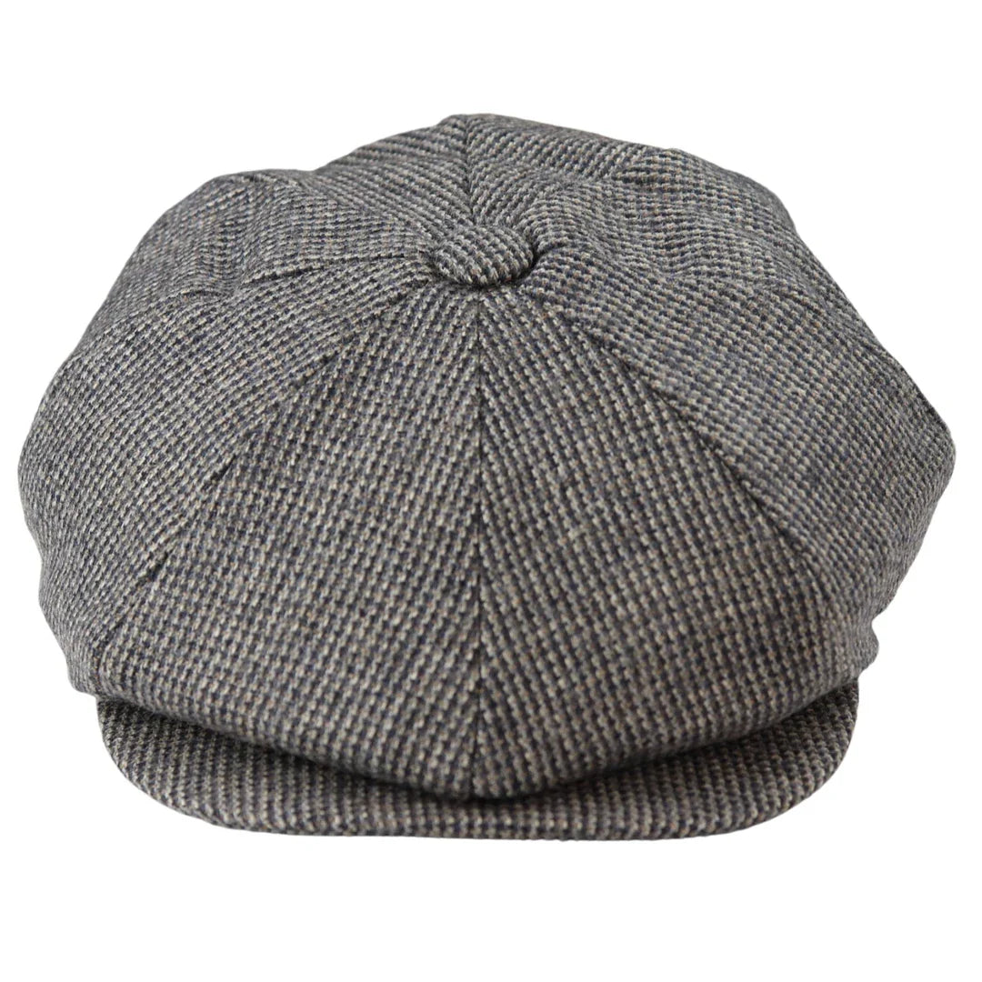 Miesten 8-paneelinen Razor Baker -poikien hattu, villatweediä, Shelby Newsboy -flat cap, harmaa