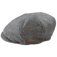 Miesten 8-paneelinen Razor Baker -poikien hattu, villatweediä, Shelby Newsboy -flat cap, harmaa