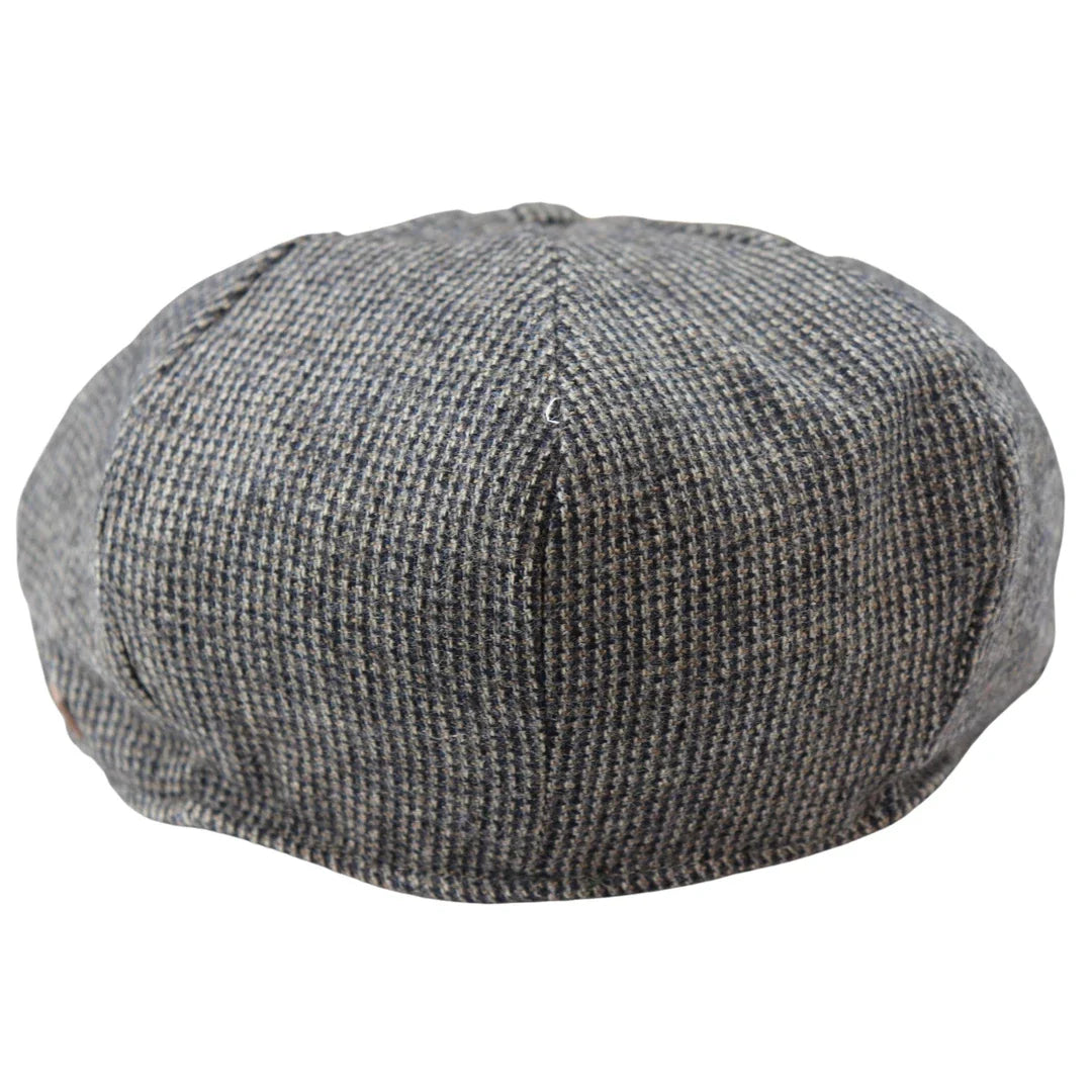 Miesten 8-paneelinen Razor Baker -poikien hattu, villatweediä, Shelby Newsboy -flat cap, harmaa