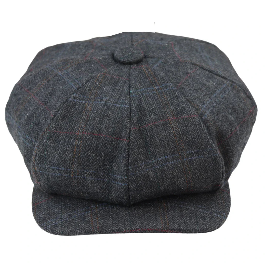 Miesten 8-paneelinen Razor Baker -pipoikien hattu, villatweed-blinders, Newsboy-litteä lippis