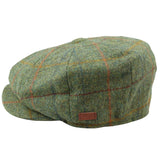 Miesten 8-paneelinen partahattu, tweed-blinders, Newsboy-vihreä ruutuhattu