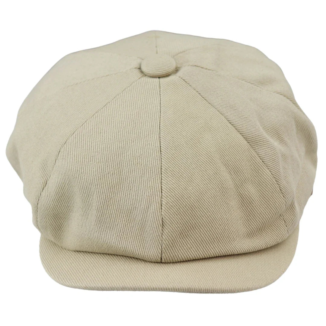 Miesten 8-paneelinen kesäinen beige leipurihattu, puuvillaiset blinders-newsboy-lippalakki, Shelby