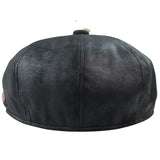 Miesten 8-paneelinen Razor Baker -poikien hattu PU-nahkaisilla blinders-newsboy-litteä lippis musta