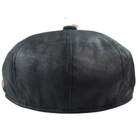 Miesten 8-paneelinen Razor Baker -poikien hattu PU-nahkaisilla blinders-newsboy-litteä lippis musta