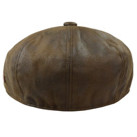 Miesten 8-paneelinen Razor Baker -poikien hattu PU-nahkaisilla blinders-newsboy-lippalakki, ruskea