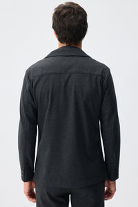 Miesten hiilenharmaa pehmeä jersey-tyylinen rento pukubleiseri ja -housut -setti