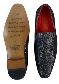Rossellini Eastend miesten kiiltävät slip-on-kengät glitterillä, juhlalliset, kiiltonahkaiset