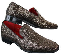 Rossellini Eastend miesten kiiltävät slip-on-kengät glitterillä, juhlalliset, kiiltonahkaiset