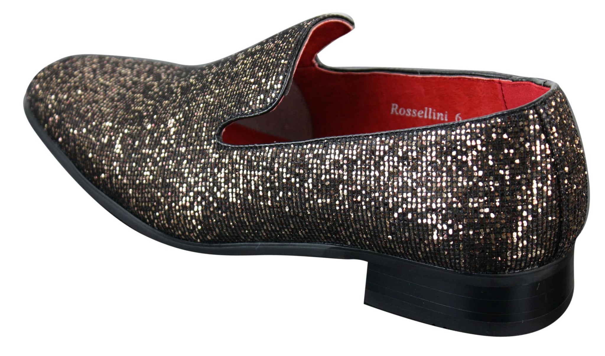 Rossellini Eastend miesten kiiltävät slip-on-kengät glitterillä, juhlalliset, kiiltonahkaiset