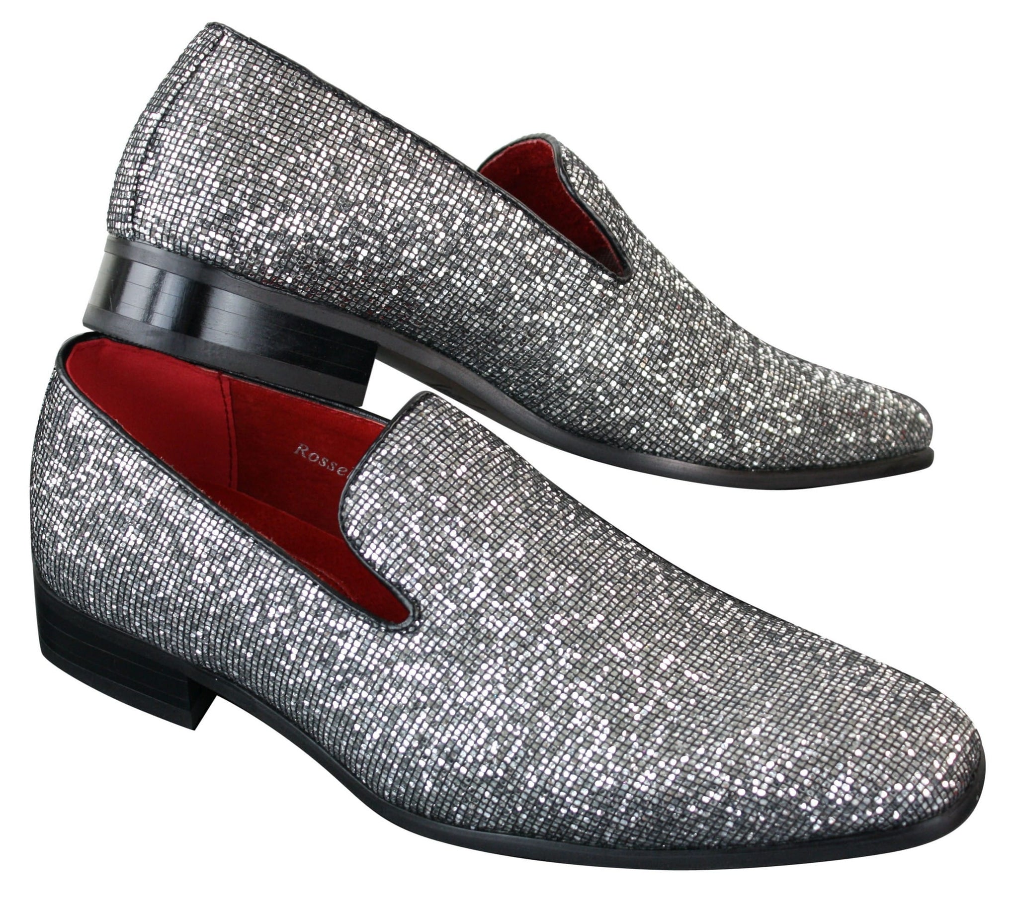 Rossellini Eastend miesten kiiltävät slip-on-kengät glitterillä, juhlalliset, kiiltonahkaiset
