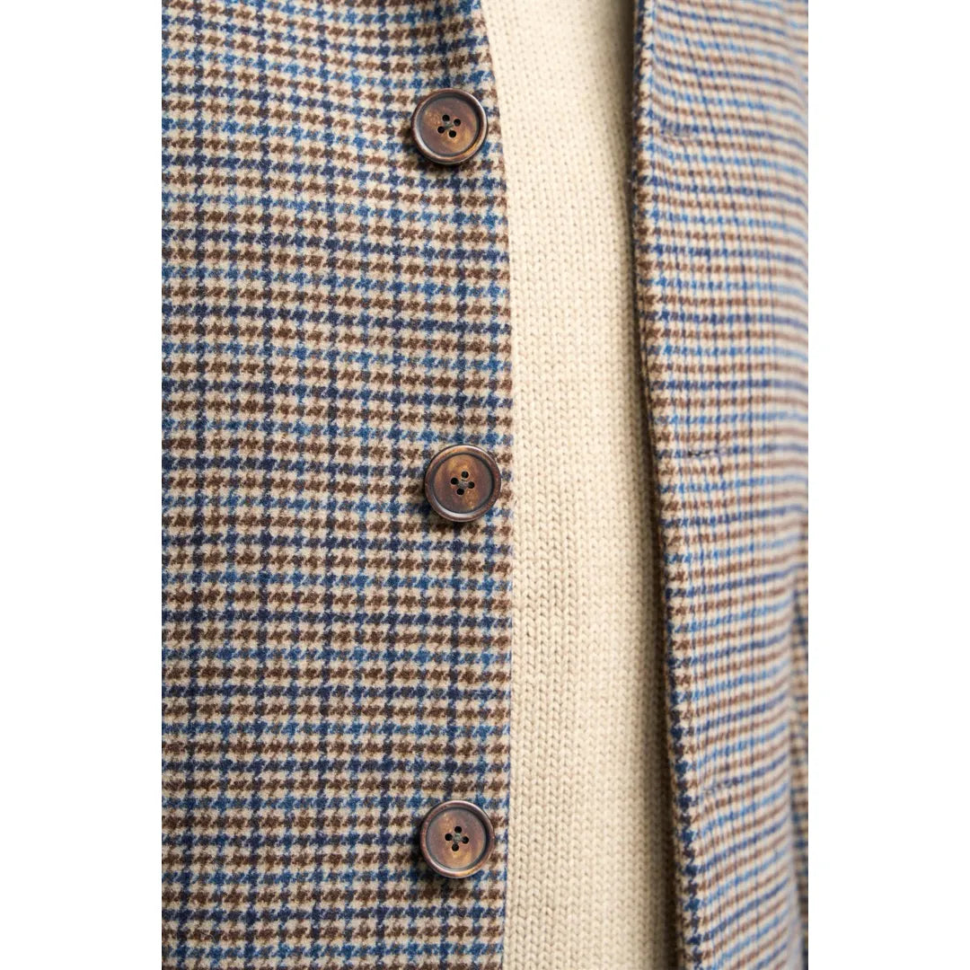 Eddie - Miesten ruskeanruskea villasekoitteinen tweed-päällystakki