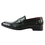 Miesten vihreät slip-on-loaferit muodollisille slip-on-tossuille