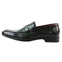 Miesten vihreät slip-on-loaferit muodollisille slip-on-tossuille