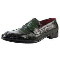 Miesten vihreät slip-on-loaferit muodollisille slip-on-tossuille