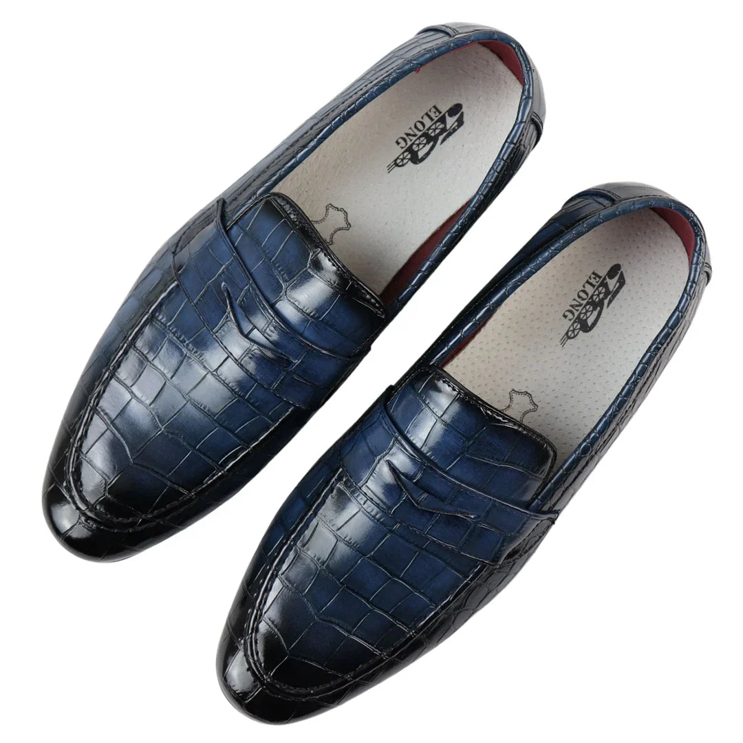 Miesten slip-on-kengät muodollisille laivastonsinisille mokkasiineille
