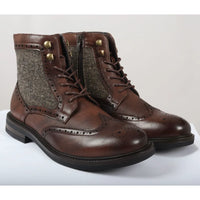 Miesten ruskeat nauhalliset brogue-nilkkurit