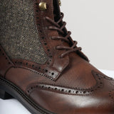 Miesten ruskeat nauhalliset brogue-nilkkurit