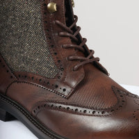 Miesten ruskeat nauhalliset brogue-nilkkurit
