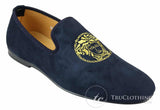 Fiorello HD0112-04 - Miesten mustat ikoniset Medusa-slip-on-loaferit, mokkasiinit, PU-mokkanahka, italialaiset ajokengät