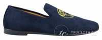Fiorello HD0112-04 - Miesten mustat ikoniset Medusa-slip-on-loaferit, mokkasiinit, PU-mokkanahka, italialaiset ajokengät