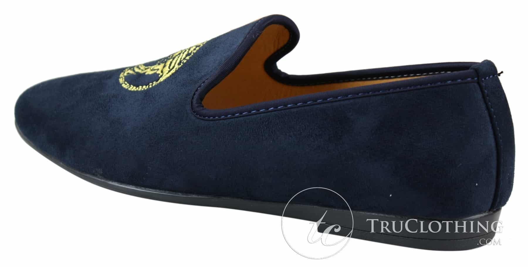 Fiorello HD0112-04 - Miesten mustat ikoniset Medusa-slip-on-loaferit, mokkasiinit, PU-mokkanahka, italialaiset ajokengät