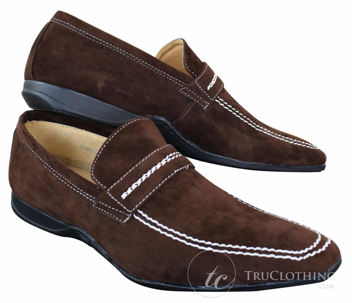 Galax GH052 - Miesten ruskeat mokkanahkaiset slip-on-kengät, tyylikäs rento tyyli, koko 5, 6, 7, 8, 9, 10, 11