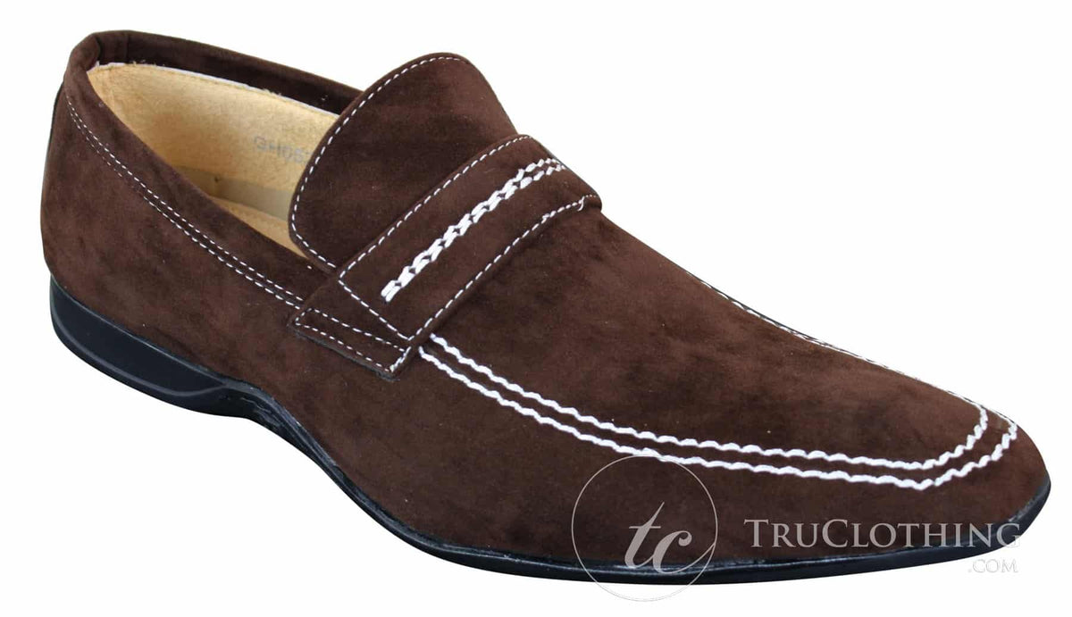 Galax GH052 - Miesten ruskeat mokkanahkaiset slip-on-kengät, tyylikäs rento tyyli, koko 5, 6, 7, 8, 9, 10, 11